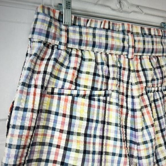 NWT LOFT High Waist Paper Bag Shorts in Plaid Women’s size Medium - Picture 9 of 10